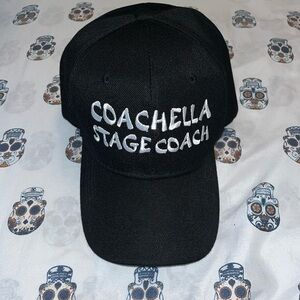 Coachella/Stagecoach Velcro Hat like new condition black and white.